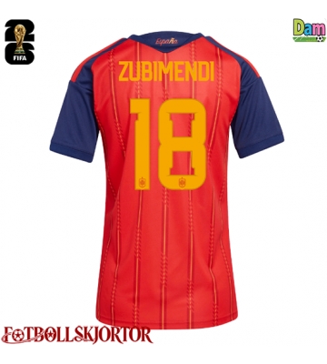 Spanien Martin Zubimendi #18 Hemmatröja Dam VM 2026 Kortärmad